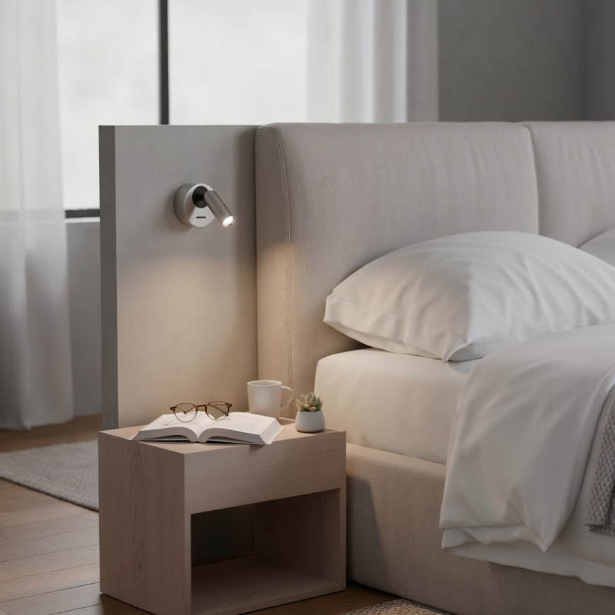 Ideal Lux - Φωτιστικό σποτ τοίχου LED BEAN LED/3W/230V CRI 90 γυαλιστερό χρώμιο