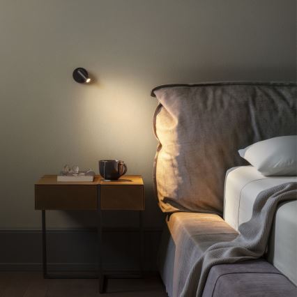 Ideal Lux - Φωτιστικό σποτ τοίχου LED BEAN LED/3W/230V CRI 90 μαύρο