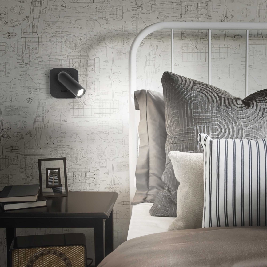 Ideal Lux - Φωτιστικό σποτ τοίχου LED BEAN LED/3W/230V CRI 90 μαύρο