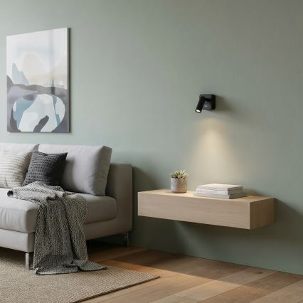 Ideal Lux - Φωτιστικό σποτ τοίχου LED BEAN LED/3W/230V CRI 90 μαύρο