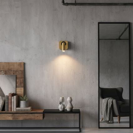 Ideal Lux - Φωτιστικό σποτ τοίχου LED BEAN LED/3W/230V CRI 90 χρυσό