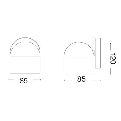Ideal Lux - Φωτιστικό σποτ τοίχου LED DODO 1xGX53/9W/230V ορείχαλκος