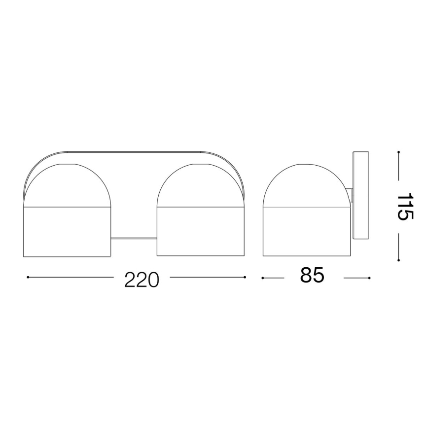 Ideal Lux - Φωτιστικό σποτ τοίχου LED DODO 2xGX53/9W/230V λευκό