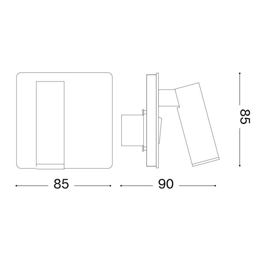 Ideal Lux - Φωτιστικό σποτ τοίχου LED LITE LED/3W/230V CRI 90 λευκό