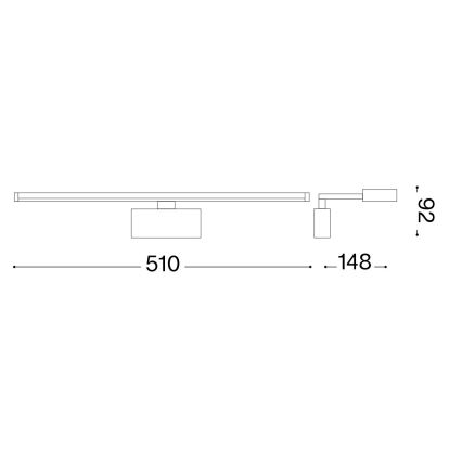 Ideal Lux - Φωτιστικό πίνακα LED ALMA LED/12,5W/230V 51 cm CRI 90 γυαλιστερό χρώμιο