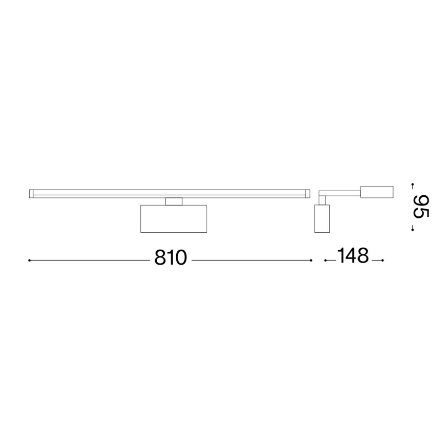 Ideal Lux - Φωτιστικό πίνακα LED ALMA LED/18W/230V 81 cm CRI 90 χρυσό