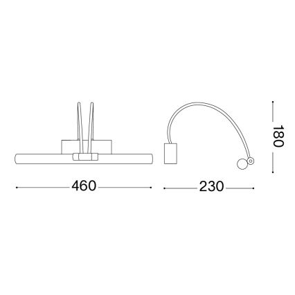 Ideal Lux - Φωτιστικό πίνακα LED BOW LED/4,6W/230V 46 cm CRI 90 χρυσό