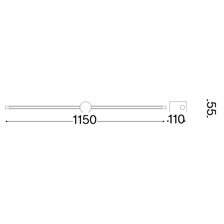 Ideal Lux - Φωτιστικό πίνακα LED FILO LED/16W/230V 115 cm CRI 90 μαύρο