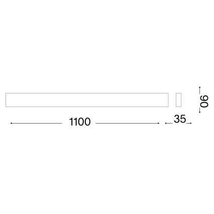 Ideal Lux - Φωτιστικό τοίχου LED DELTA LED/37W/230V 4000K 110 cm CRI 90 μαύρο