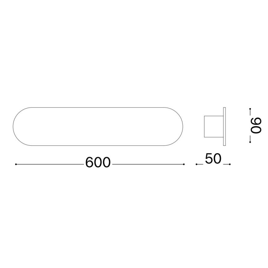 Ideal Lux - Φωτιστικό τοίχου LED ECHO LED/30W/230V 60 cm CRI 90 μαύρο