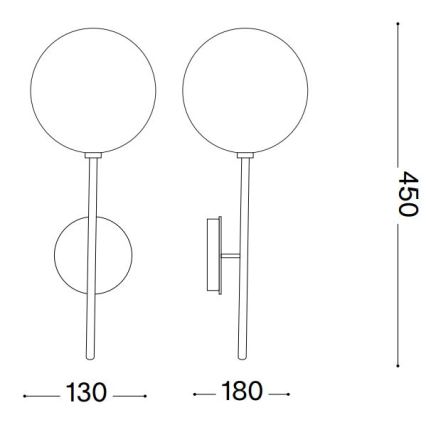Ideal Lux - Φωτιστικό τοίχου LED EQUINOXE 1xG4/2W/230V ορείχαλκος/φιμέ