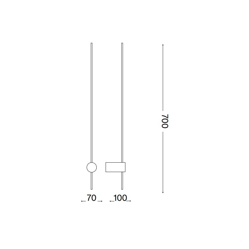 Ideal Lux - Φωτιστικό τοίχου LED ESSENCE LED/12W/230V 3000K 70 cm CRI 90 μαύρο