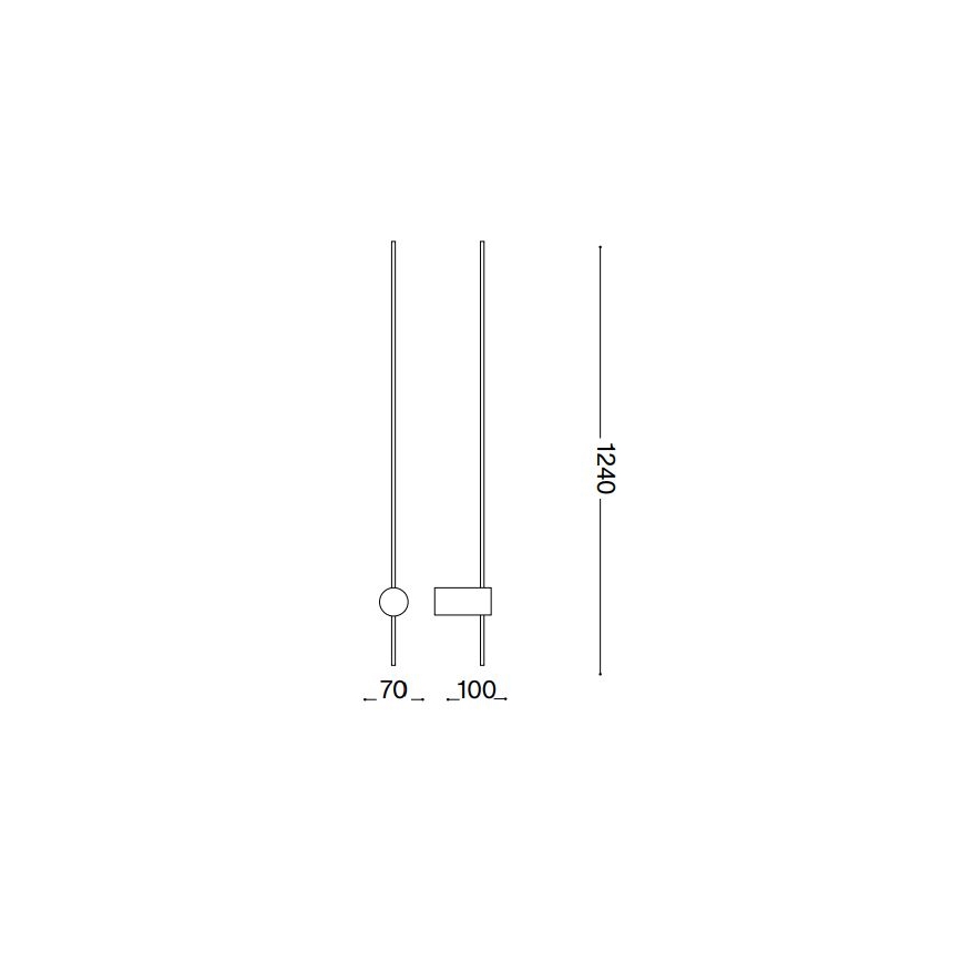 Ideal Lux - Φωτιστικό τοίχου LED ESSENCE LED/19W/230V 3000K 124 cm CRI 90 μαύρο