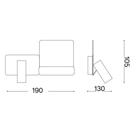 Ideal Lux - Φωτιστικό τοίχου LED KOMODO LED/4,5W/230V USB CRI 90 μαύρο