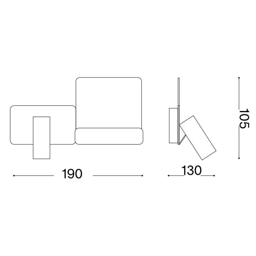 Ideal Lux - Φωτιστικό τοίχου LED KOMODO LED/4,5W/230V USB CRI 90 μαύρο