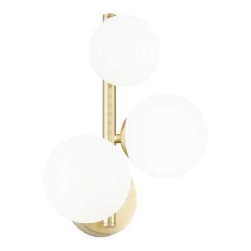 Ideal Lux - Φωτιστικό τοίχου LED PERLAGE 3xG9/3W/230V χρυσό/λευκό