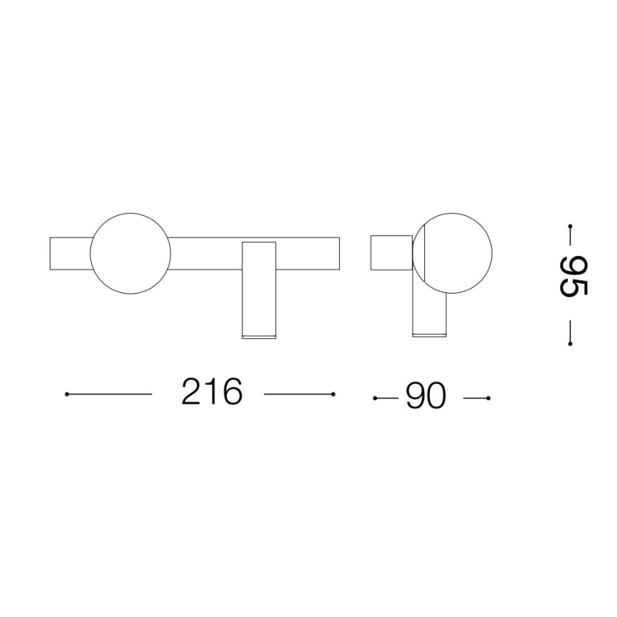 Ideal Lux - Φωτιστικό τοίχου LED PING PONG 2xLED/3W/230V CRI 90 ορείχαλκος