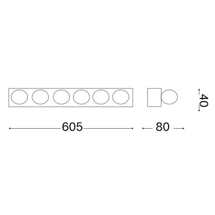 Ideal Lux - Φωτιστικό τοίχου PRIVE 6xE14/40W/230V μαύρο