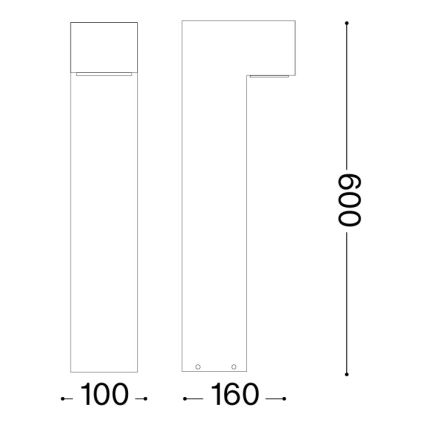 Ideal Lux - Φωτιστικό εξωτερικού χώρου SIRIO 1xGX53/9W/230V 60 cm IP65 καφέ