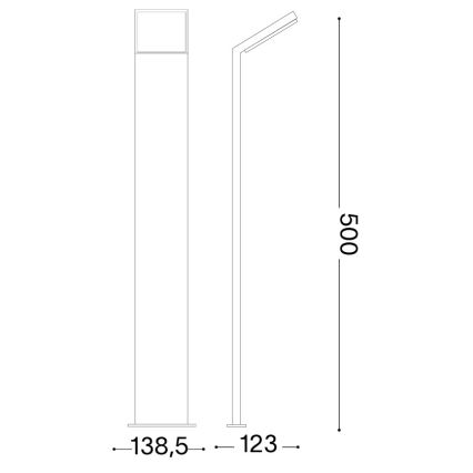 Ideal Lux - Φωτιστικό εξωτερικού χώρου STYLE LED/8,5W/230V 3000K 50 cm CRI 90 IP54 καφέ