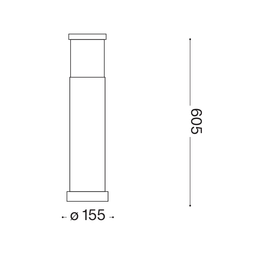 Ideal Lux - Φωτιστικό εξωτερικού χώρου TRONCO 1xE27/42W/230V 60 cm IP65 γκρι
