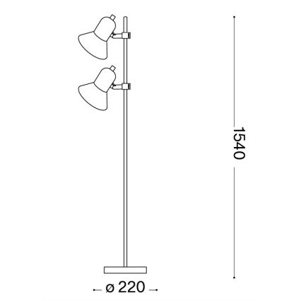 Ideal Lux - Φωτιστικό δαπέδου 2xE27/60W/230V ασημί
