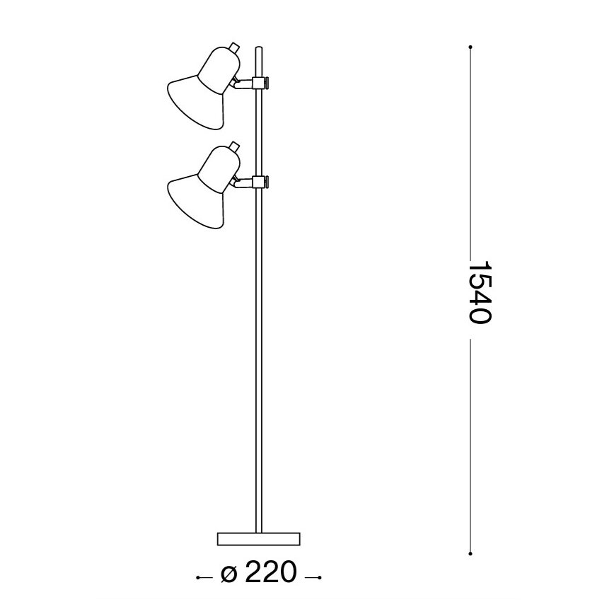Ideal Lux - Φωτιστικό δαπέδου 2xE27/60W/230V μαύρο