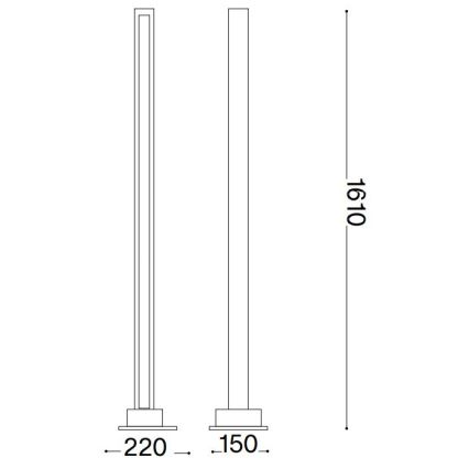 Ideal Lux - Φωτιστικό δαπέδου LED Dimmable CRAFT LED/26W/230V CRI 90 οξιά
