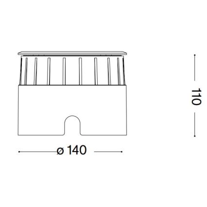 Ideal Lux - Φωτιστικό δρόμου LED FLOOR LED/12W/230V διάμετρος 14 cm CRI 90 IP67 γυαλιστερό χρώμιο