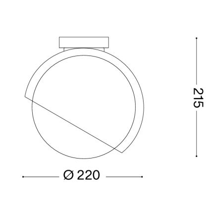Ideal Lux - Φωτιστικό οροφής BLOOM 1xE27/42W/230V Ø 22 εκ. μαύρο