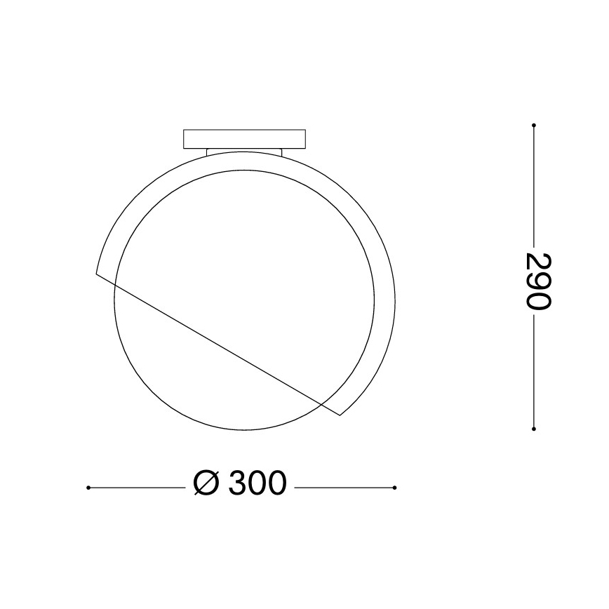 Ideal Lux - Φωτιστικό οροφής BLOOM 1xE27/42W/230V Ø 30 cm μαύρο
