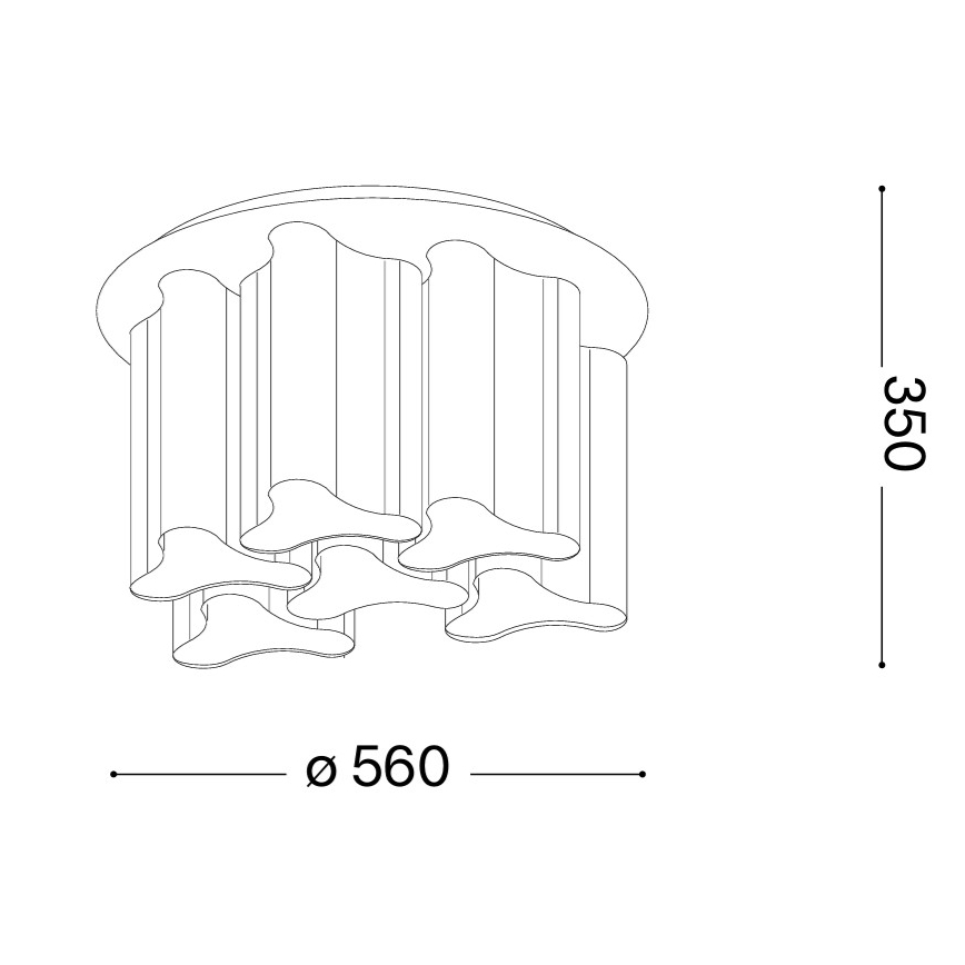 Ideal Lux - Φωτιστικό οροφής COMPO 6xE27/52W/230V Ø 56 cm λευκό
