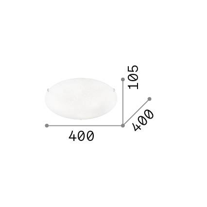 Ideal Lux - Φωτιστικό οροφής LANA 3xE27/60W/230V διάμ. 40 εκ. λευκό