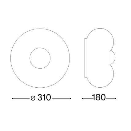 Ideal Lux - Φωτιστικό οροφής LED ARIZONA 2xGX53/9W/230V διάμετρος 31 cm λευκό