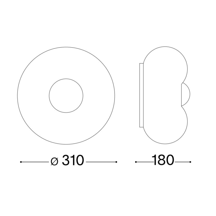 Ideal Lux - Φωτιστικό οροφής LED ARIZONA 2xGX53/9W/230V διάμετρος 31 cm λευκό