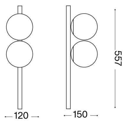 Ideal Lux - Φωτιστικό οροφής LED BINOMIO 2xG9/3W/230V λευκό