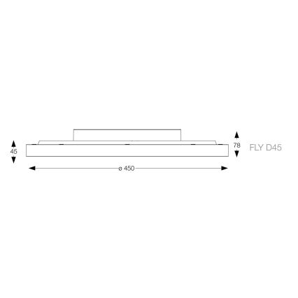 Ideal Lux - Φωτιστικό οροφής LED FLY LED/26W/230V 2700K διάμετρος 45 cm CRI 90 IP40 μαύρο