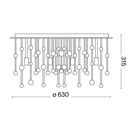 Ideal Lux - Φωτιστικό οροφής LED NEVE 12xG9/3W/230V, Ø 63 cm, γυαλιστερό χρώμιο