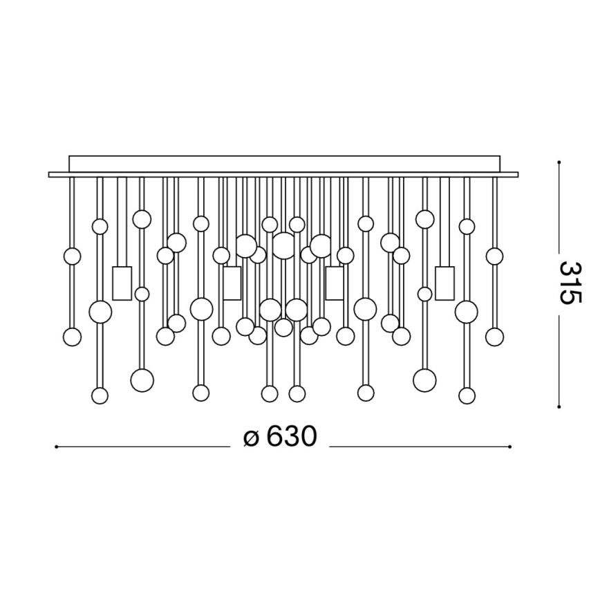 Ideal Lux - Φωτιστικό οροφής LED NEVE 12xG9/3W/230V, Ø 63 cm, γυαλιστερό χρώμιο