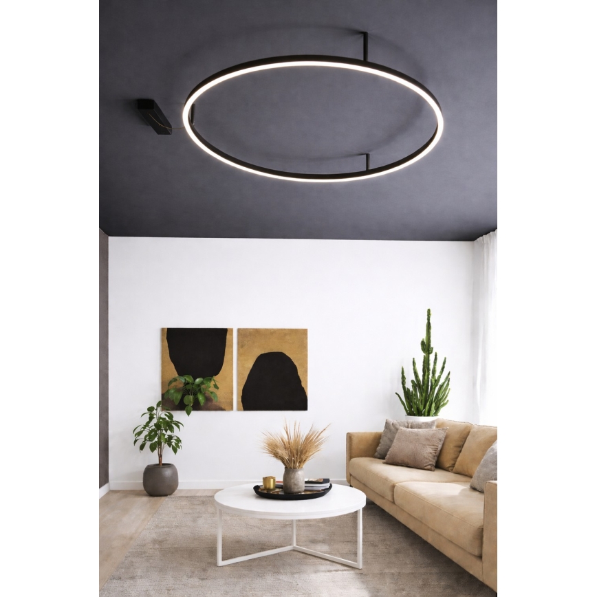 Ideal Lux - Φωτιστικό οροφής LED ORACLE S LED/53W/230V 2700K διάμετρος 90 cm μαύρο