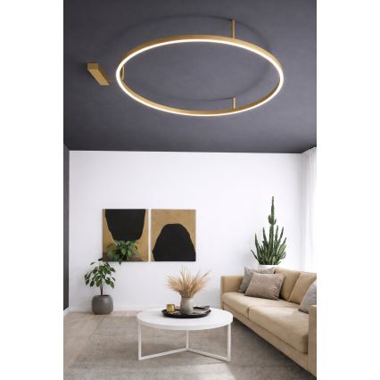 Ideal Lux - Φωτιστικό οροφής LED ORACLE SLIM LED/37W/230V 3000K CRI 90, διάμ. 70 cm, χρυσό