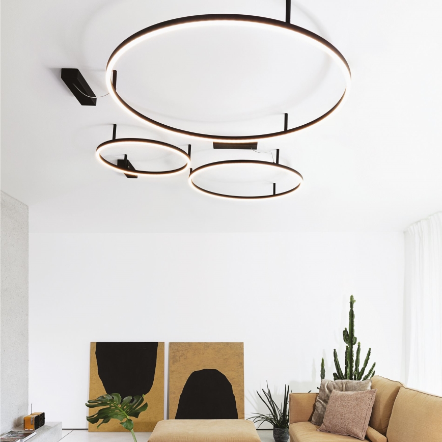 Ideal Lux - LED Φωτιστικό οροφής ORACLE SLIM LED/53W/230V 4000K CRI 90 Ø 90 cm μαύρο