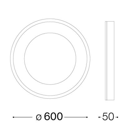 Ideal Lux - Φωτιστικό οροφής LED PLANET LED/29W/230V CRI 90 Ø 60 cm μαύρο