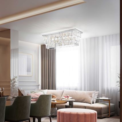 Ideal Lux - Φωτιστικό οροφής MARTINEZ 8xE14/40W/230V γυαλιστερό χρώμιο