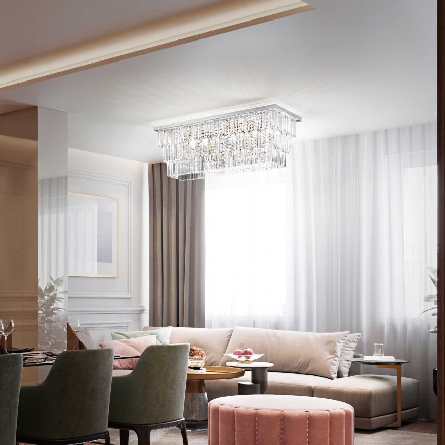 Ideal Lux - Φωτιστικό οροφής MARTINEZ 8xE14/40W/230V γυαλιστερό χρώμιο