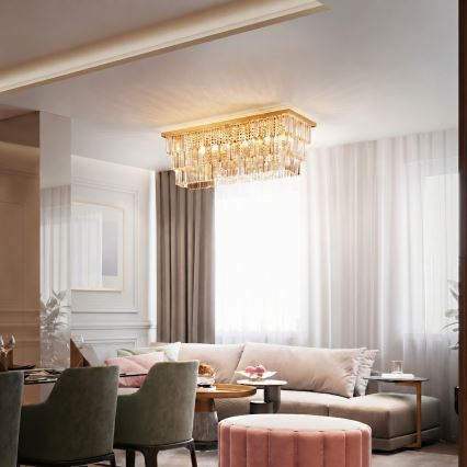 Ideal Lux - Φωτιστικό οροφής MARTINEZ 8xE14/40W/230V χρυσό