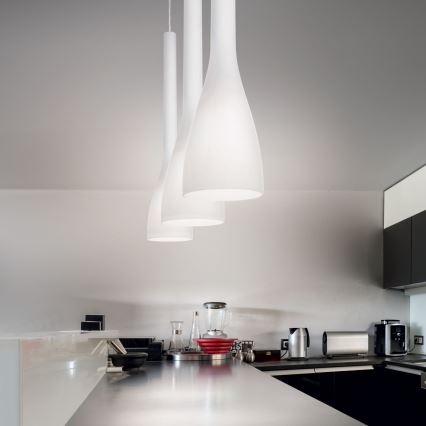 Ideal Lux - Κρεμαστό φωτιστικό FLUT με καλώδιο, 1xE14/40W/230V, Ø 10,5 εκ., λευκό