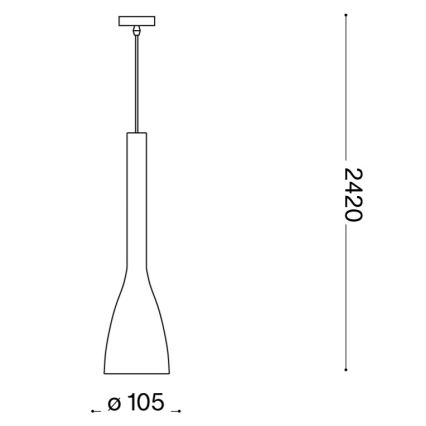 Ideal Lux - Κρεμαστό φωτιστικό FLUT με καλώδιο, 1xE14/40W/230V, Ø 10,5 εκ., λευκό