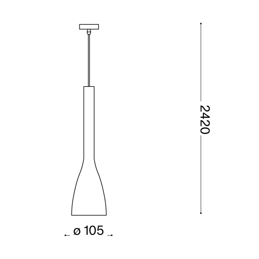 Ideal Lux - Κρεμαστό φωτιστικό FLUT με καλώδιο, 1xE14/40W/230V, Ø 10,5 εκ., λευκό