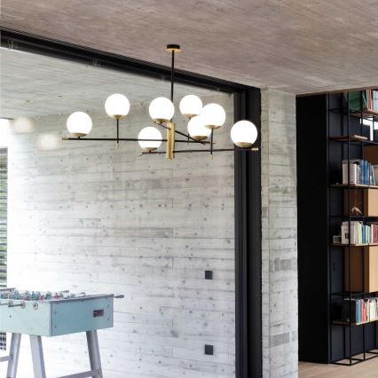 Ideal Lux - Κρεμαστό φωτιστικό GOURMET 9xE14/28W/230V διάμετρος 131,5 cm χρυσό